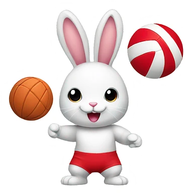 Bunny with a red volleyball sticker