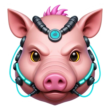 cyberpunk hog with neon sticker