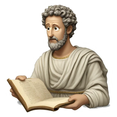 marcus aurelius reading scroll sticker