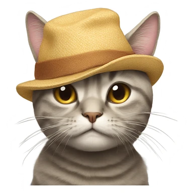 Cat with a hat that’s sad sticker