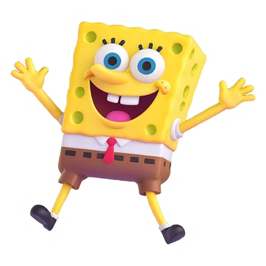 SpongeBob SquarePants as a cheerful cartoon character sticker