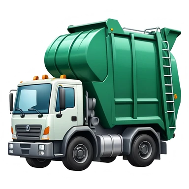 A front loader garbage truck sticker