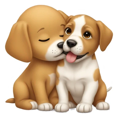 Baby kissing a dog sticker