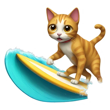 Surfing cat sticker