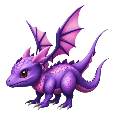 Shiny Cute Adorable Aerodactyl-Noivern-Hybrid-Creature with pattern-markings sticker