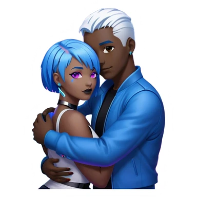 cyberpunk neon love sticker