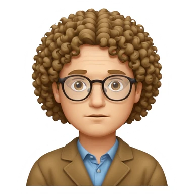 philosopher, wearing glasses, curly hair sticker