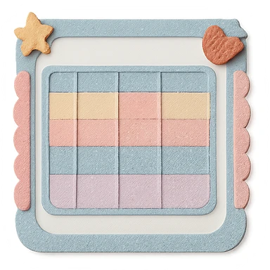 soft pastel minimal daily schedule grid with cute borders sticker