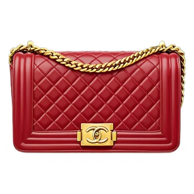 chanel le boy dark red bag gold hardware sticker