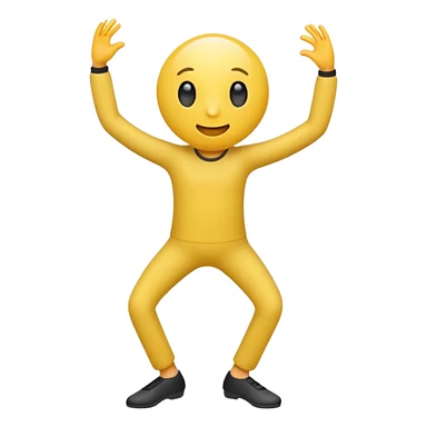 Create an regular circle emoji that has tiny legs at dance weird sticker