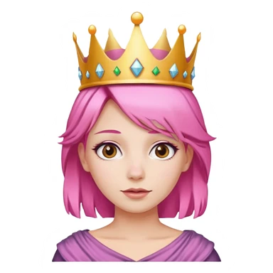 Pink hair woman wearing crown  sticker