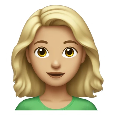 girl with brown and blonde hair and green eyes sticker