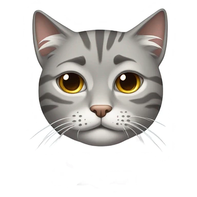 Sad grey tabby cat sticker