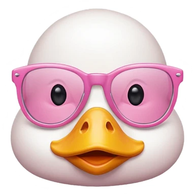 white duck with pink glasses sticker