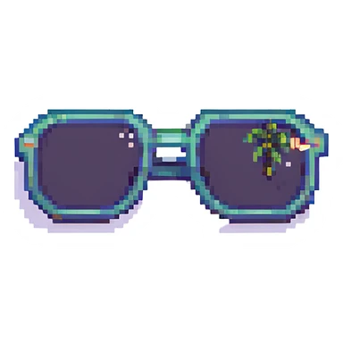 a pair of sunglasses pixel art retro 8-bit look sticker