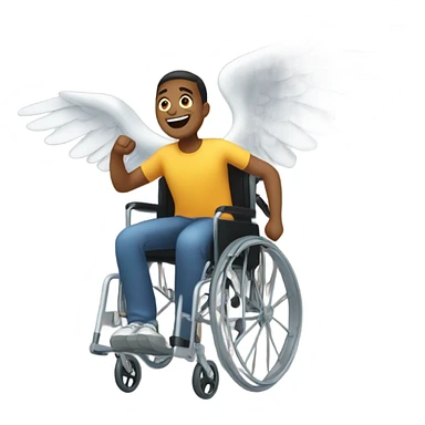 Man in wheelchair flying sticker