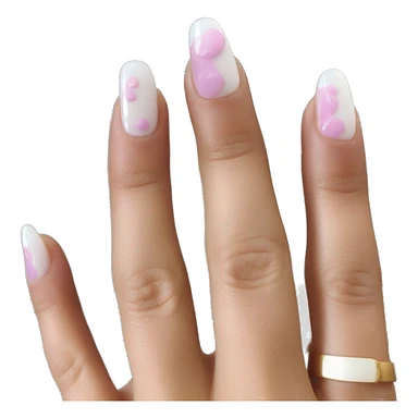 5 acrylic fingernails painted French manicure sticker