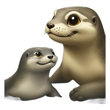 Loutre et tortue sticker