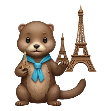 Otter with Eiffel Tower sticker