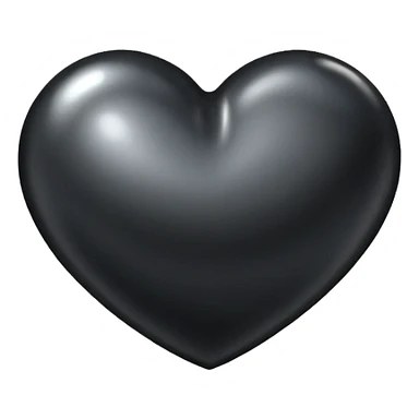 heart with a metallic black finish sticker