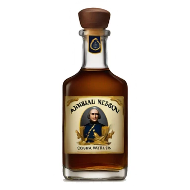 Liquor bottle that says Admiral Nelson sticker