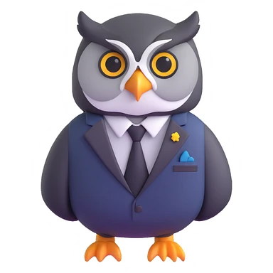 owl wearing a business suit sticker