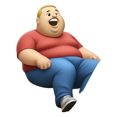 fat man on a slide sticker