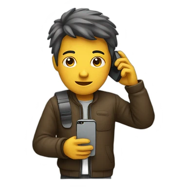 human with phone sticker