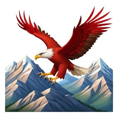 Red eagle on montains sticker