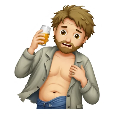 drunk homeless white gut sticker