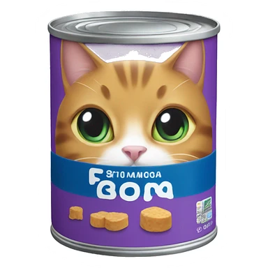 Can of cat food sticker