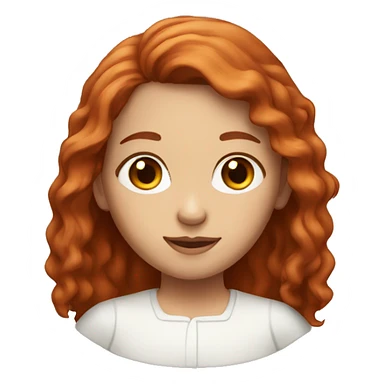 long red haired girl with brown eyes and oval face sticker
