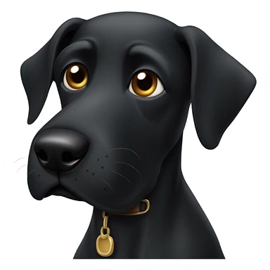black dog with balck beard on chin sticker