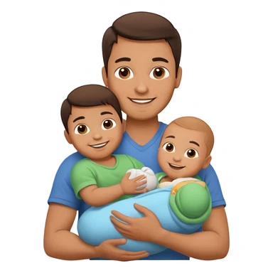 Man holding Baby. only one baby. sticker
