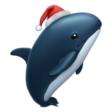 black whale christmas sticker