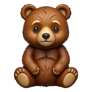 wood carved mini bear sticker