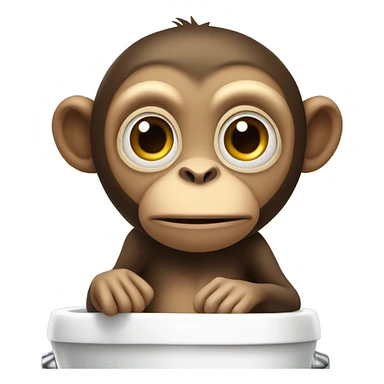 Monkey on toilet sticker