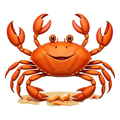 smiling crab shown facing the camera sticker