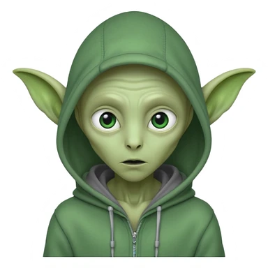 Aliens Green, hoodie, high long ears sticker