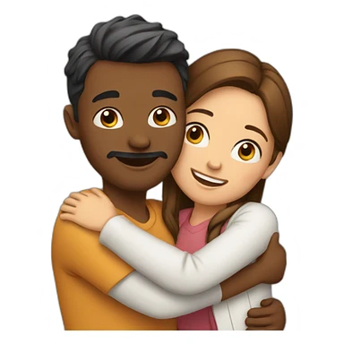 Couple hugging each other sticker