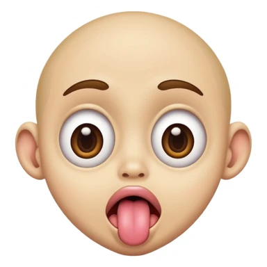 retarded silly face huge eyes tongue out sticker