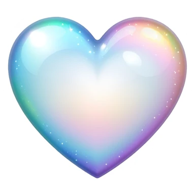 glitter white heart sticker