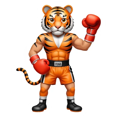 Tiger wearing boxing gloves sticker