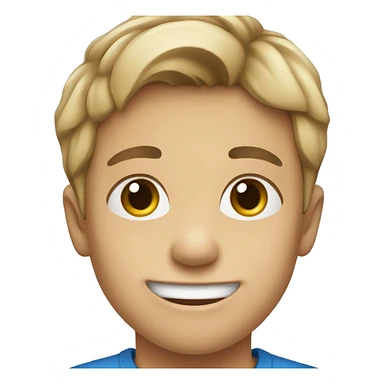 smiling boy in blue shirt sticker