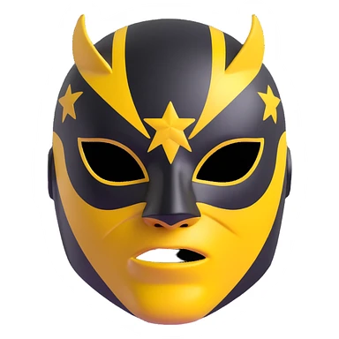 black and yellow luchador mask with star motifs sticker