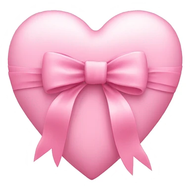 a soft pink heart with a bow sticker