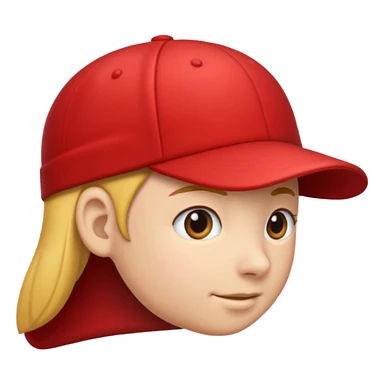 Red cap side profile without face sticker