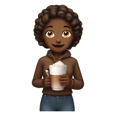 girl holding hot chocolate sticker