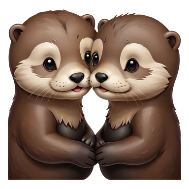 Kissing otters  sticker