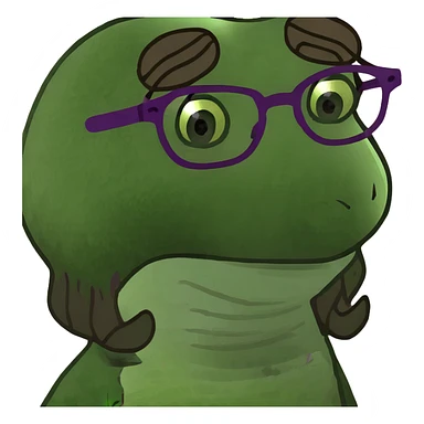 Girl with brown hair, brown eyes, wavy hair, middle part, purple glasses, girl,  sticker